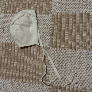 Briar Baby Cream Linen Lined Baby Bonnet